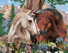 Zestaw do haftu diamentowego Norimpex Zakochane konie 40 x 30 cm (5902444063823) - obraz 1