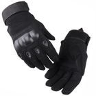 Универсальные тактические полнопалые перчатки с защитой косточек черные 8000-М - изображение 4