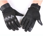 Универсальные тактические полнопалые перчатки с защитой косточек черные 8000-М - изображение 6