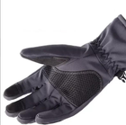 Водоотталкивающие тактические ветрозащитные Softshell на флисе зимние перчатки Черные 9001-XL - изображение 5