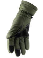 Водоотталкивающие ветрозащитные Softshell на флисе зимние перчатки Олива 9002-L - изображение 5