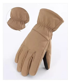 Водоотталкивающие ветрозащитные Softshell на флисе зимние перчатки Койот 9003-XL - изображение 3