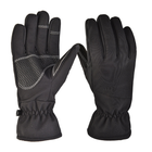 Водоотталкивающие тактические ветрозащитные Softshell на флисе зимние перчатки Черные 9001-М - изображение 6