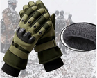 Зимние перчатки на флисе олива 30100 размер универсальный - изображение 2