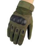 Универсальные тактические на флисе полнопалые перчатки с защитой косточек олива 800100-ХL - изображение 2