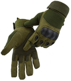 Универсальные тактические на флисе полнопалые перчатки с защитой косточек олива 800100-ХL - изображение 3