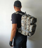Тактичний похідний рюкзак на 25 л D3-GGL-106 Сірий піксель - зображення 8