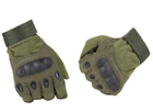 Универсальные тактические на флисе полнопалые перчатки с защитой косточек олива 800100-L - изображение 5
