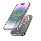 Павербанк з бездротовою зарядкою Qi 15W 2в1 Hoco Q14 5000 mAh 20W Ice Crystal Magnetic Wireless Fast Charge Black