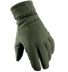 Водовідштовхувальні зимові вітрозахисні Softshell тактичні на флісі рукавички Оліва 9002-XL - зображення 6