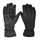 Водоотталкивающие ветрозащитные зимние Softshell тактические на флисе перчатки Черные 9001-L - изображение 6