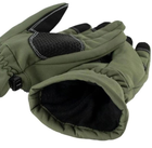 Водовідштовхувальні зимові вітрозахисні Softshell тактичні на флісі рукавички Оліва 9002-L - зображення 7