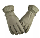 Водовідштовхувальні зимові вітрозахисні Softshell тактичні на флісі рукавички Оліва 9002-М - зображення 2