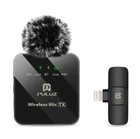 Бездротовий петличний мікрофон для iPhone / iPad, 8-контактний приймач (чорний) PULUZ