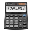 Калькулятор настільний Brilliant 100х124х33 мм 12 розрядний пластик чорний (BS 212)