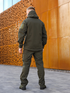Куртка демисезонная мужская Undolini Soft Shell Олива M UND на флисе отвод влаги вентиляция сохранность тепла защита от ветра и осадков повседневная - изображение 2