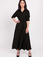 Sukienka kopertowa damska wiązana w pasie Lanti Suk172 36 Czarna (5904252711781) - obraz 3