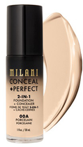 Праймер для обличчя Milani Conceal + Perfect 2-in-1 Foundation + Concealer непрозорий 00A Porcelain 30 мл (717489701006) - зображення 1