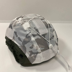 Кавер на каску FAST M-KET Белый камуфляж ВСУ военный чехол на шлем с резинкой боковыми стропами и липучками для шевронов универсальный размер L-XL - изображение 5