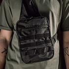 Тактична сумка кобура, чоловічий месенджер із чорної кордури, слінг. - зображення 2