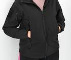 Тактическая женская куртка Eagle Soft Shell с флисом Black S - изображение 9