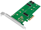 Adapter LogiLink Dual M.2 PCIe - SATA/PCIe SATA SSD Green (4052792050103) - obraz 1