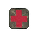 Шеврон патч на липучке Крест медицинский, Медики, на пиксельном фоне, 7*7см. - изображение 1
