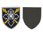 Шеврон патч на липучке Командование сил логистики, желтое, на черном фоне, 7*8см. - изображение 1