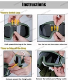 Тактические очки DEMEYSIS военные ветрозащитные 3 линзы Black - изображение 10