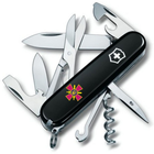 Ніж Victorinox Climber Army Чорний Емблема СВ ЗСУ (1.3703.3_W0020u)