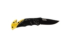 Нож складной MASTERTOOL "BULAT" 150х29х17 мм черное нержавеющее лезвие алюминиевая рукоятка стропорез MASN-2472 - изображение 5