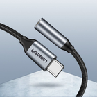 Adapter Ugreen AV142 USB Type-C x mini-jack 3.5 mm 10 cm czarno-szary (6957303836321) - obraz 3