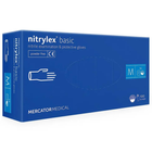 Нітрилові рукавички Nitrylex Basic сині L 50 пар - зображення 1