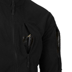 Куртка чоловіча демісезонна Helikon-Tex Флісова Чорна L M-T оснащена додатковими панелями на липучках для легкої персоналізації двома кишенями для біцепса з 100% поліестеру Застібка-блискавка YKK спереду від шиї до талії із захистом для підборіддя - зображення 6