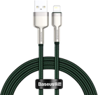 Kabel Baseus Cafule Series Metal Data Cable USB to IP 2.4 A 2 m Green (CALJK-B06) - obraz 1