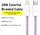Kabel Baseus Dynamic Series Fast Charging Data Cable Type-C to iP 20 W 1 m Purple (CALD000005) - obraz 3