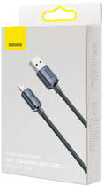 Кабель Baseus Crystal Shine Series Fast Charging Data Cable USB to iP 2.4 A 2 м Black (CAJY000101) - зображення 2