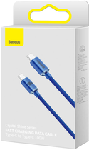 Kabel Baseus Crystal Shine Series Fast Charging Data Cable Type-C to Type-C 100 W 2 m Blue (CAJY000703) - obraz 5