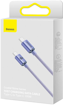 Kabel Baseus Crystal Shine Series Fast Charging Data Cable Type-C to Type-C 100 W 2 m Purple (CAJY000705) - obraz 5
