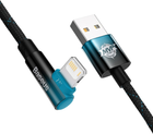 Кабель Baseus MVP 2 Elbow-shaped Fast Charging Data Cable USB to iP 2.4 А 1 м Black/Blue (CAVP000021) - зображення 3