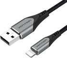 Kabel Vention USB-Lightning 2.4 A 1 m Grey (6922794747555) - obraz 1