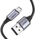 Kabel Ugreen US290 USB 2.0 to Micro Cable Nickel Plating Aluminum Braid 2 A 1.5 m Black (6957303861477) - obraz 1