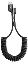 Kabel Baseus Fish Eye Spring Data Cable for Type-C 2 A 1 m Black (CATSR-01) - obraz 1