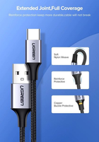 Kabel Ugreen US288 USB - Type-C Cable Aluminum Braid 1.5 m Black (6957303861279) - obraz 6