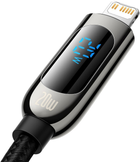 Kabel Baseus CATLSK USB3.1 Type-C M-Lightning m 20 W z wyświetlaczem 2 m Black (CATLSK-A01) - obraz 3