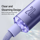Kabel Baseus Crystal Shine Series Fast Charging Data Cable Type-C to iP 20 W 2 m Purple (CAJY000305) - obraz 5