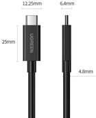 Kabel Ugreen US501 USB 4.0 Thunderbolt Type-C M-M 8K/40 Gb/s 0.8 m Black (6957303833894) - obraz 3