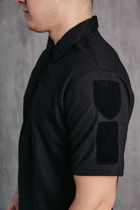 Чоловіче базове Поло з липучками під шеврони для Поліції / Тканина Cool-pass Щільна Футболка прямого крою колір чорний 46 - зображення 6