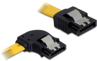 Kabel kątowy Delock SATA - SATA M/M 0.5 m Yellow (4043619824939) - obraz 1
