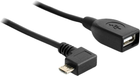 Кабель кутовий Delock micro-USB - USB Type-A M/F 0.5 м Black (4043619832712) - зображення 1